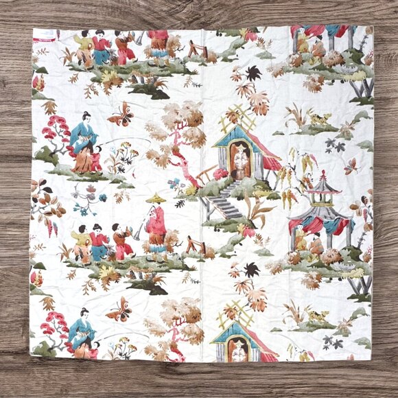 BRUNSCHWIG & FILS Luang Print Meadow Discontinued 54" x 54" Fabric Asian Chinois